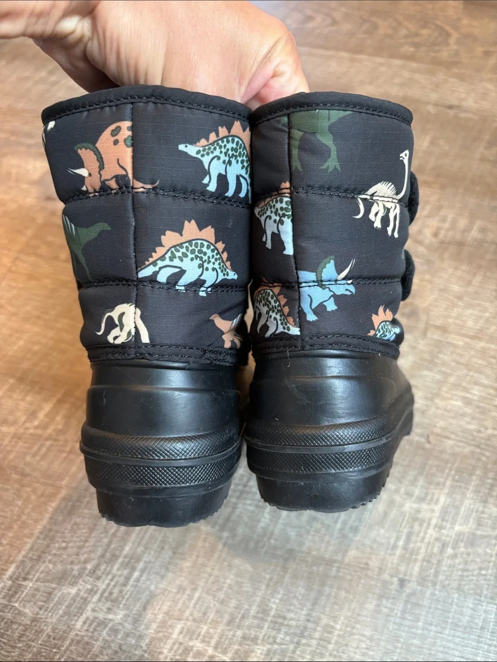 The Children's Place Dinosaur All Weather Boots Boy Toddler 10 Black Fleece